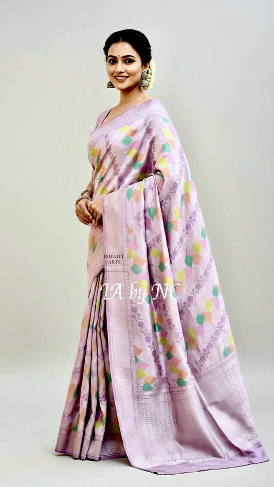 African Banarasi Pure Khaddi Tussar Georgette Brocade Saree