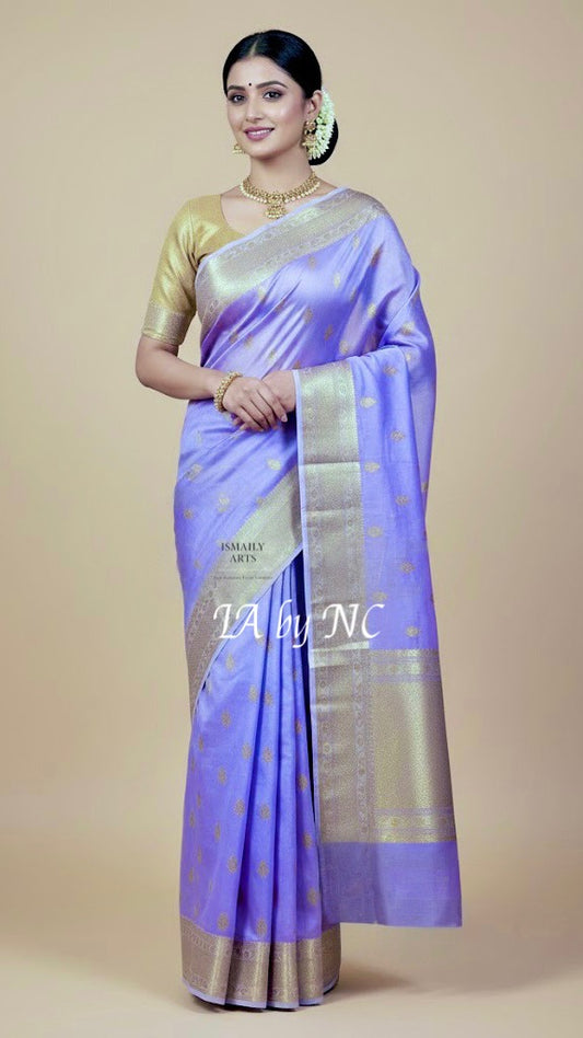Crocus Banarasi Pure Kora Silk Kadwa Saree