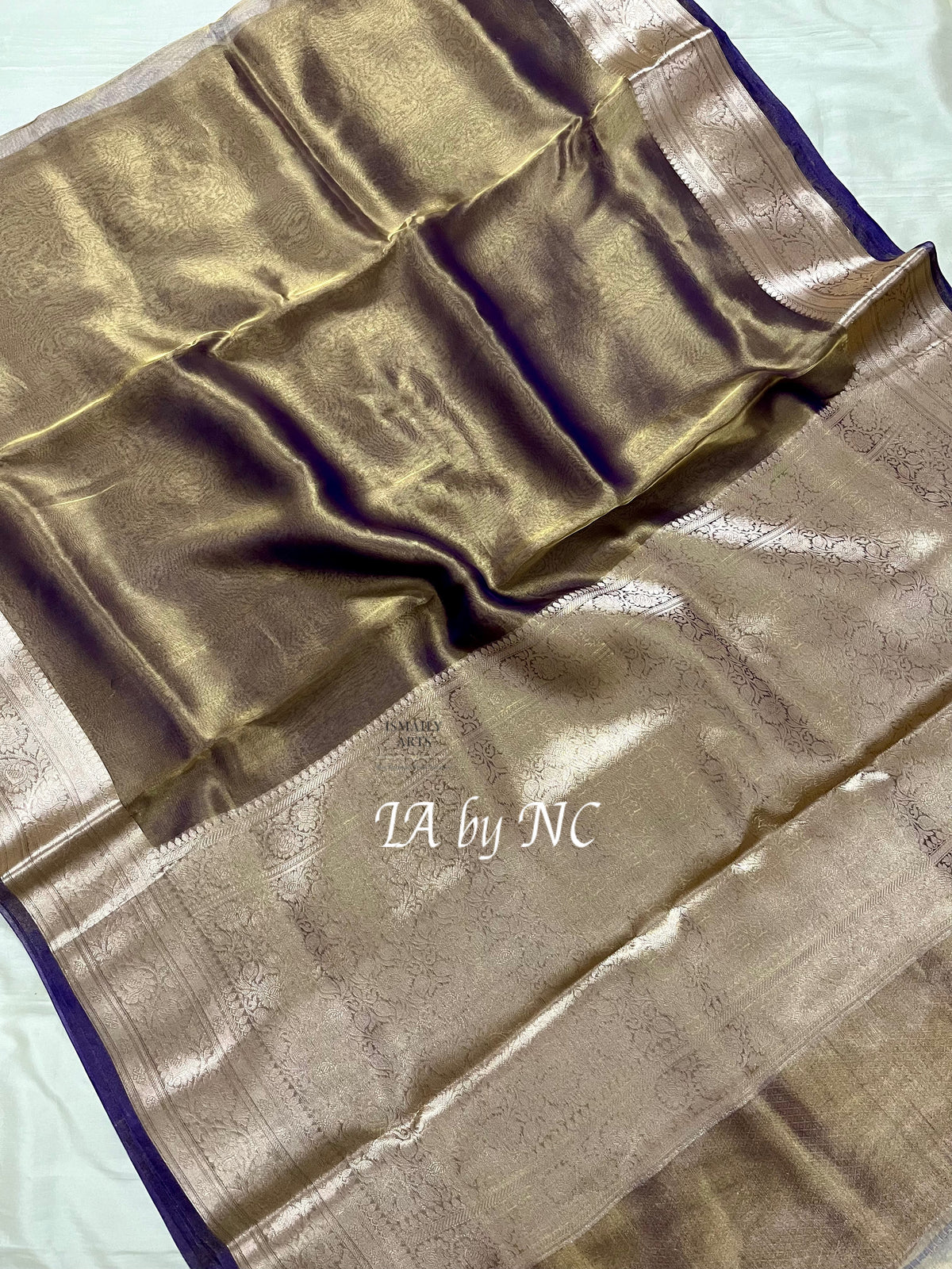 Eggplant Banarasi Pure Tissue Silk Saree