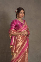 Rani Banarasi Pure Tissue Silk Saree - Double Katan Border