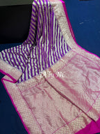 Grape Banarasi Pure Khaddi Georgette Saree