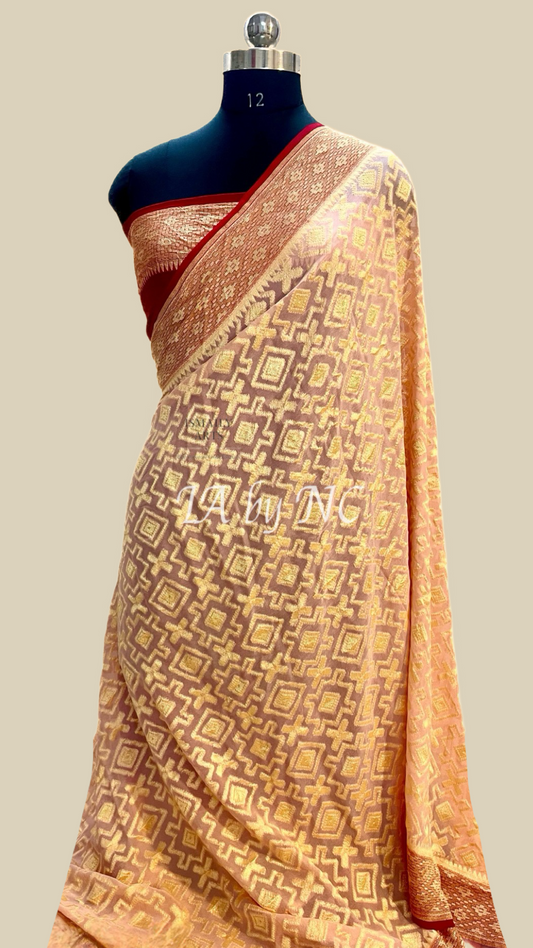 Crayola Banarasi Pure Khaddi Georgette Saree