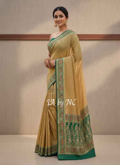 Dijon Banarasi Pure Khaddi Georgette Saree