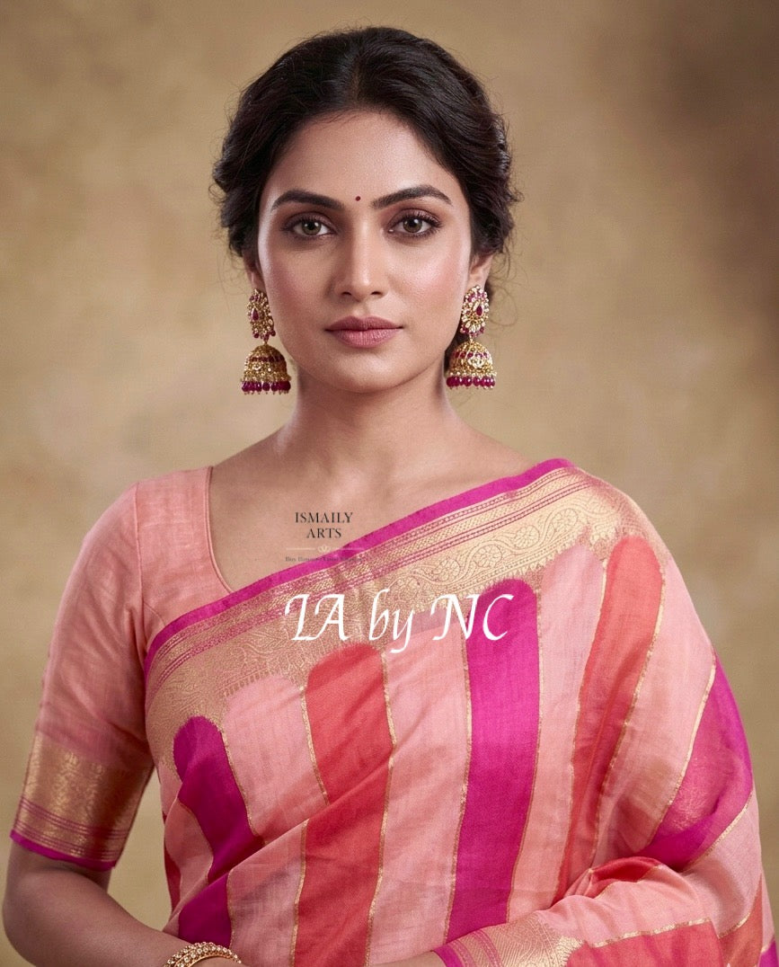 Baby Banarasi Pure Kora Organza Kadwa Saree