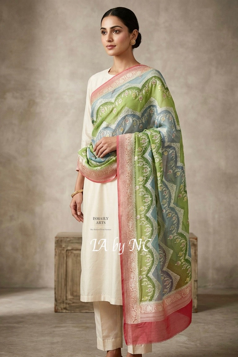 Banarasi Pure Khaddi Georgette Dupatta