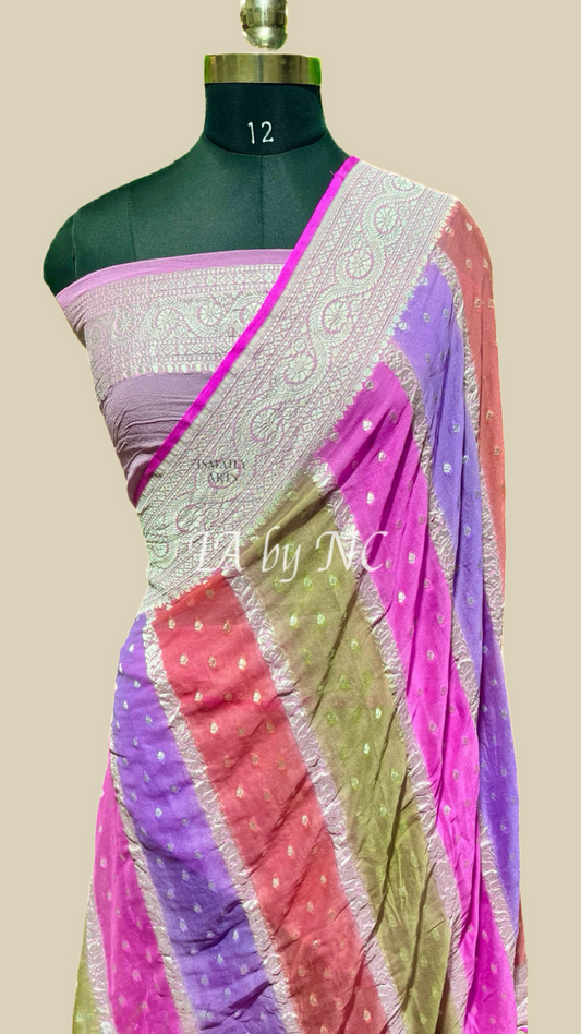 Pink Banarasi Pure Khaddi Georgette Saree