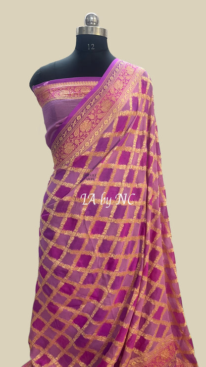 Mulberry Banarasi Pure Khaddi Georgette Saree