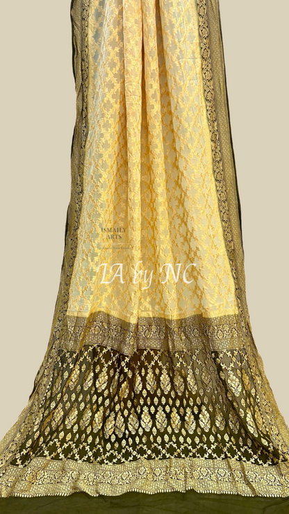Beige Banarasi Pure Khaddi Georgette Saree