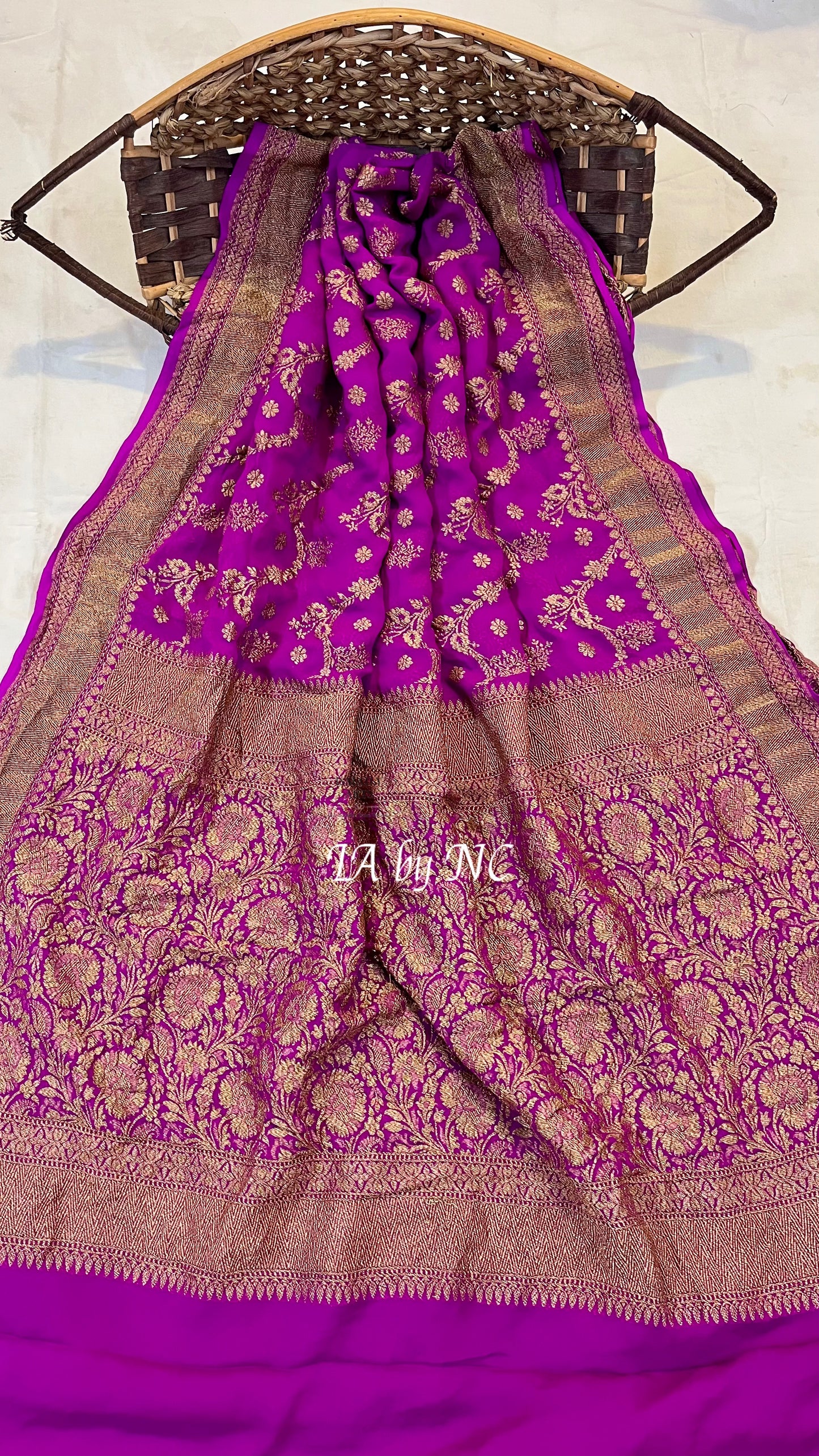 Lollipop Banarasi Pure Khaddi Georgette Saree