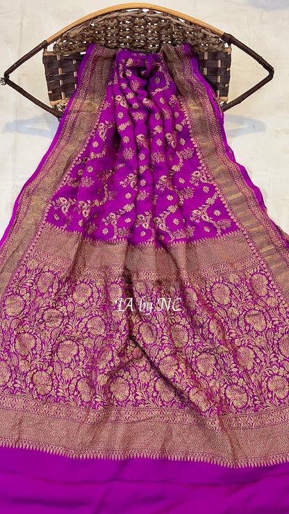 Lollipop Banarasi Pure Khaddi Georgette Saree
