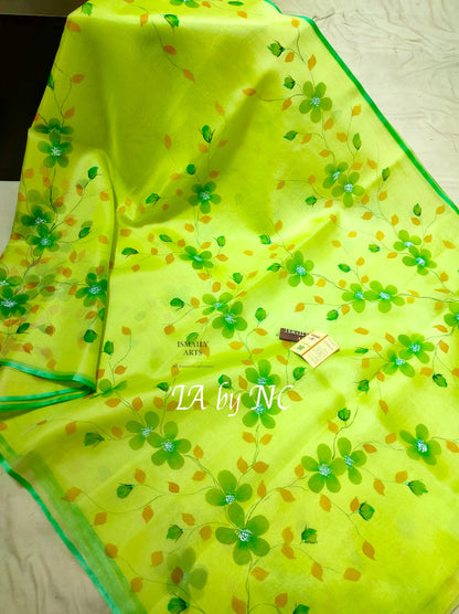 Pear Banarasi Pure Kora Organza Saree