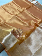 Ochre Banarasi Pure Tissue Silk Saree