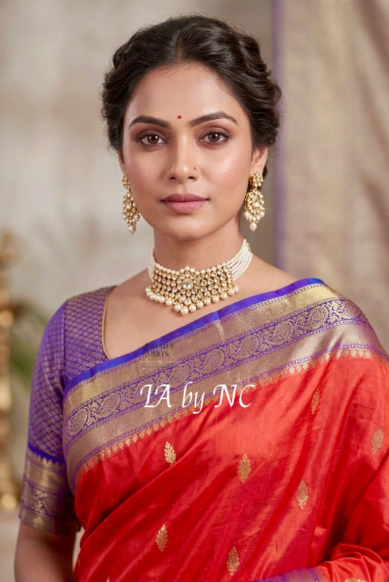 Imperial Banarasi Pure Kora Organza Kadwa Saree