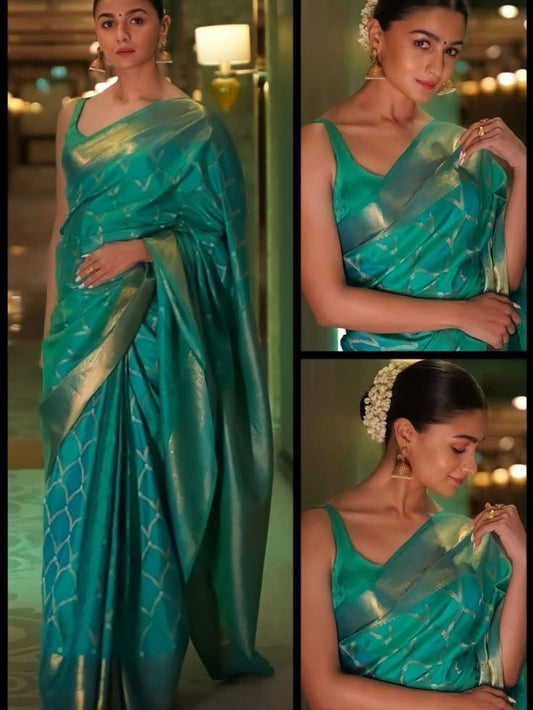Alia Bhatt Inspired Banarasi Blend Katan Silk Saree