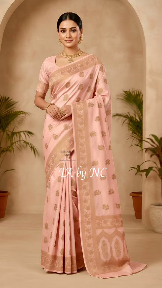 Flamingo Banarasi Mashru Katan Silk Saree