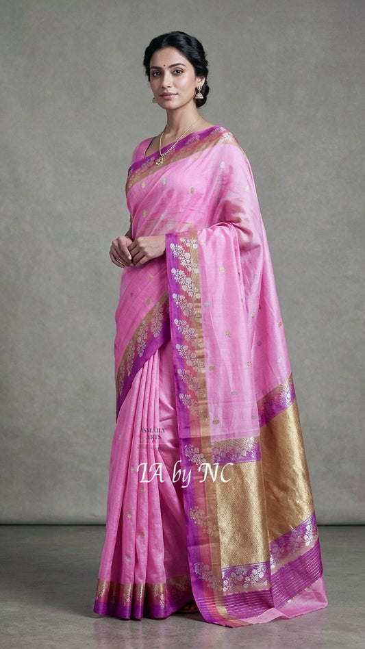 Taffy Banarasi Pure Kora Silk Kadwa Saree