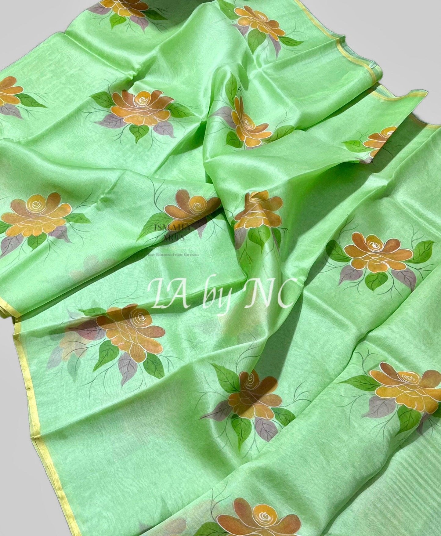 Pastel Banarasi Pure Kora Organza Saree