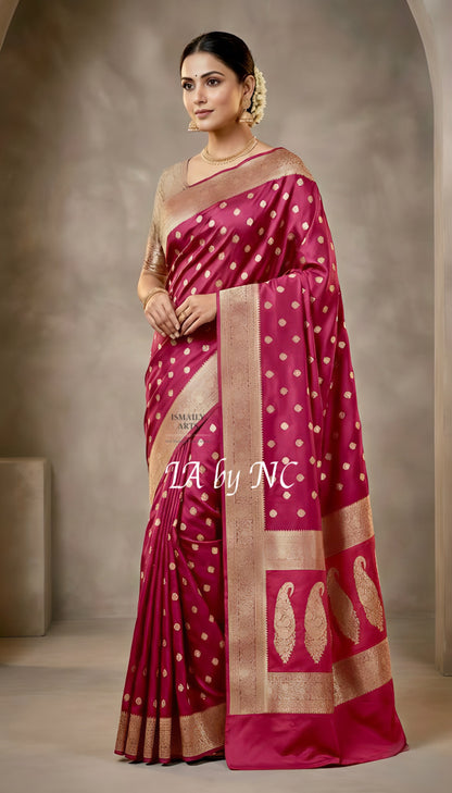 Mulberry Banarasi Mashru Katan Silk Saree