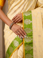 Bumblebee Banarasi Pure Katan Silk Raw Mango Saree