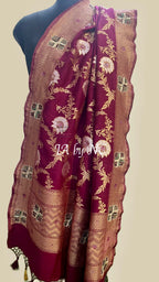 Sangria Banarasi Pure Munga Silk Sona Rupa Handwork Dupatta