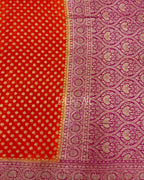 Scarlet Banarasi Pure Khaddi Georgette Saree