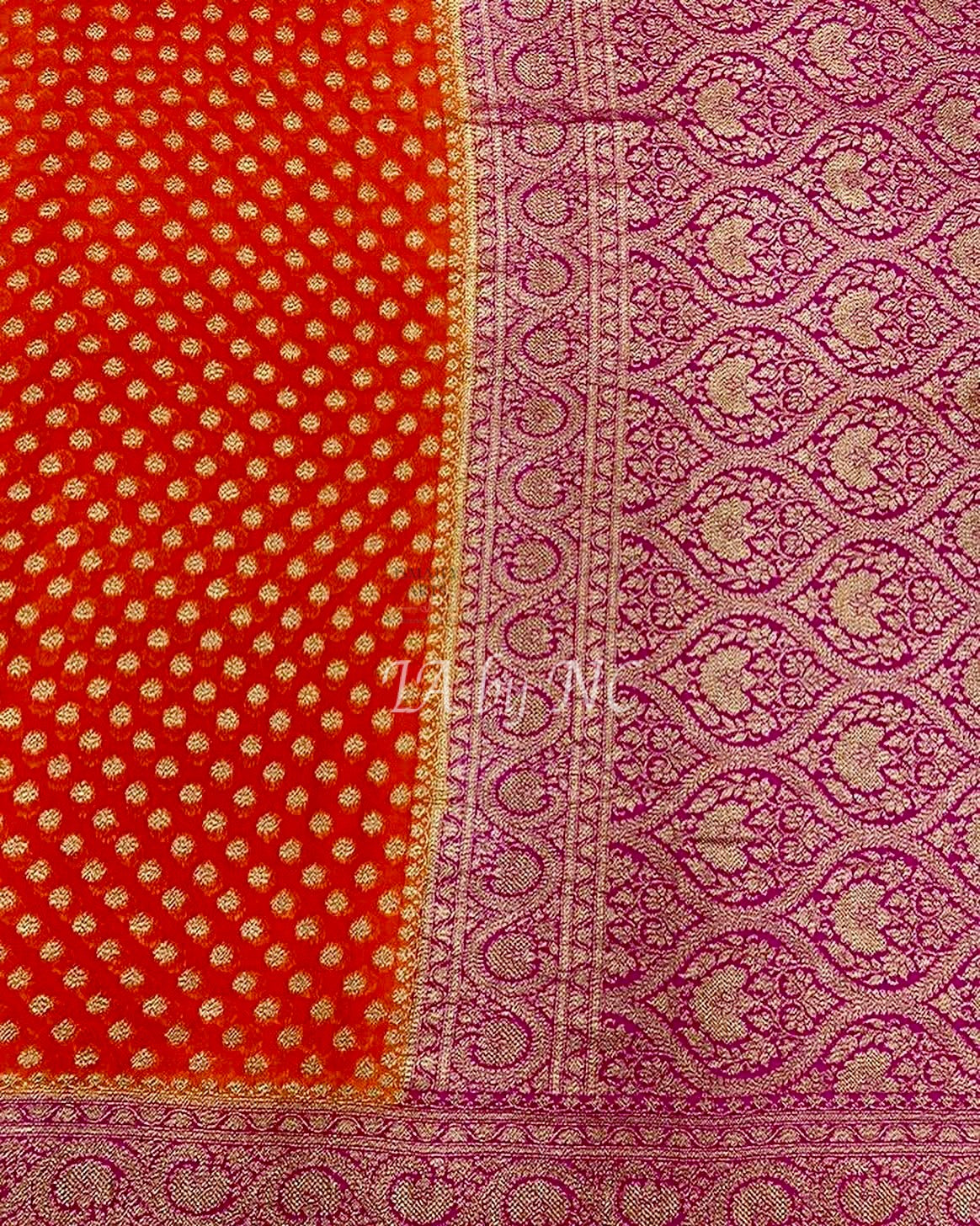 Scarlet Banarasi Pure Khaddi Georgette Saree