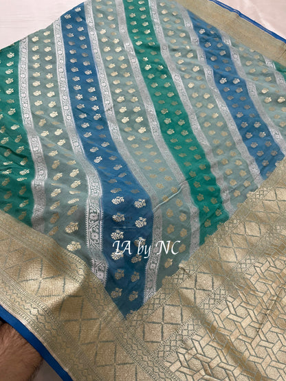 Sky Banarasi Pure Khaddi Georgette Saree