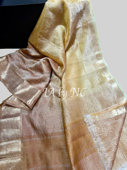 Mustard Banarasi Pure Tissue Silk Saree