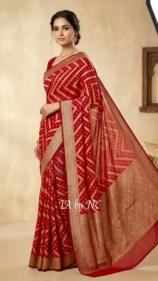 Imperial Banarasi Pure Khaddi Georgette Saree