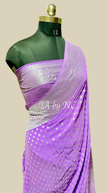 Amethyst Banarasi Pure Khaddi Georgette Saree
