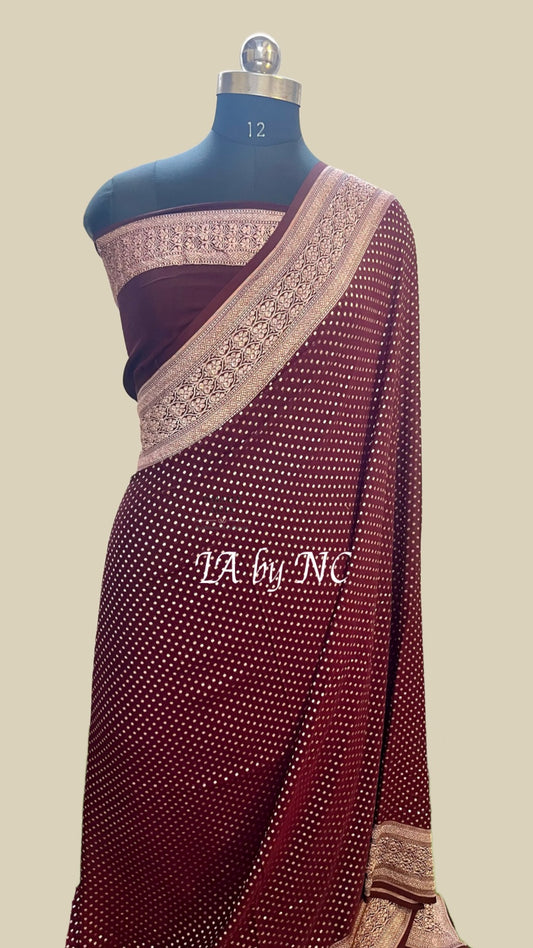 Hickory Banarasi Pure Khaddi Georgette Saree