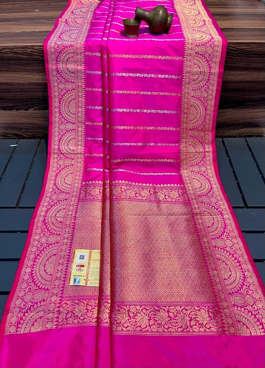 Rani Banarasi Pure Katan Silk Kadwa Saree