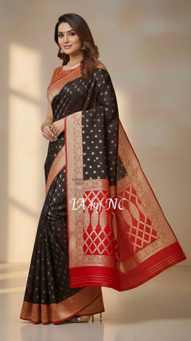 Black Banarasi Pure Khaddi Georgette Saree