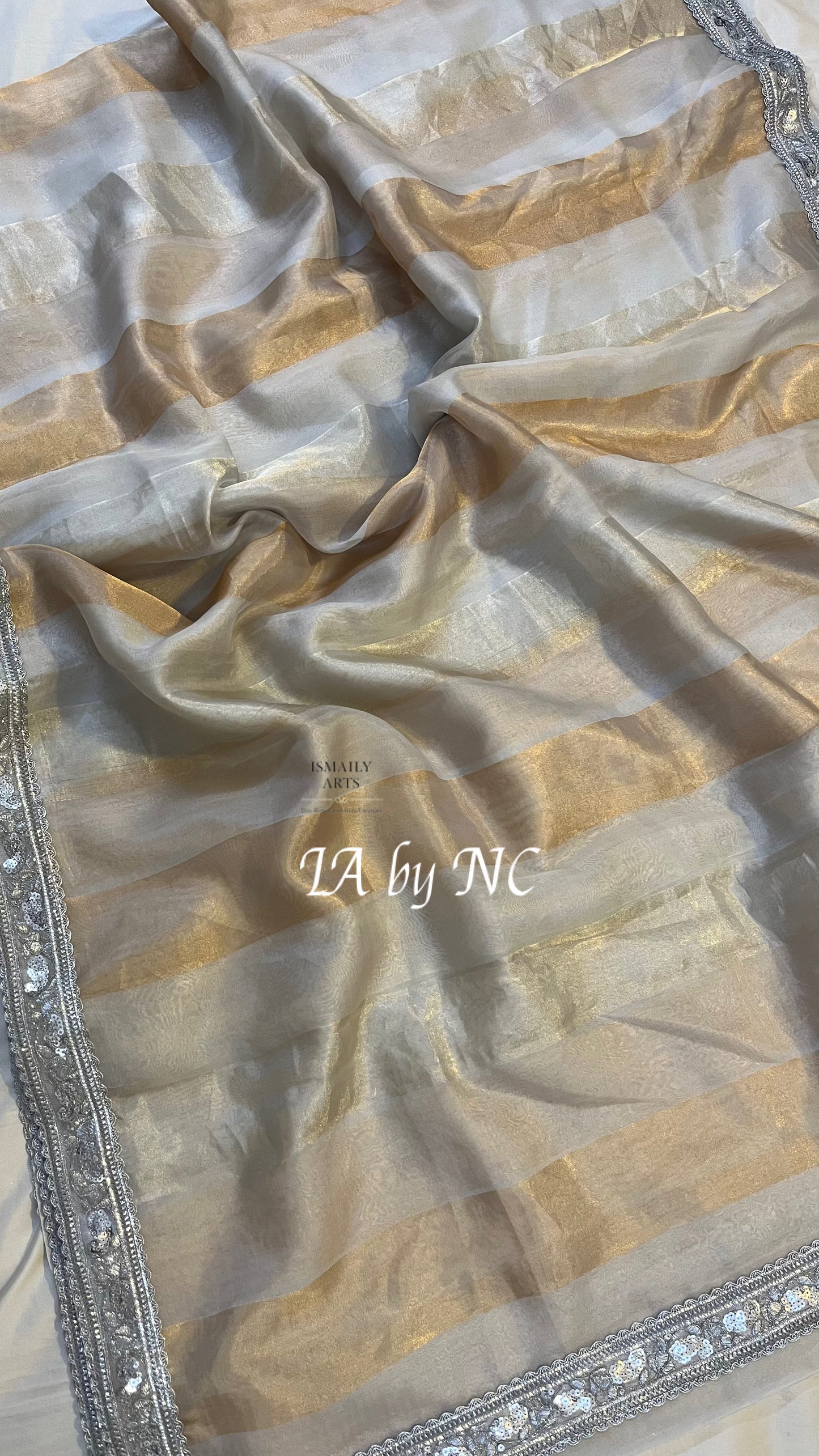 Ivory Banarasi Pure Tissue Silk Saree