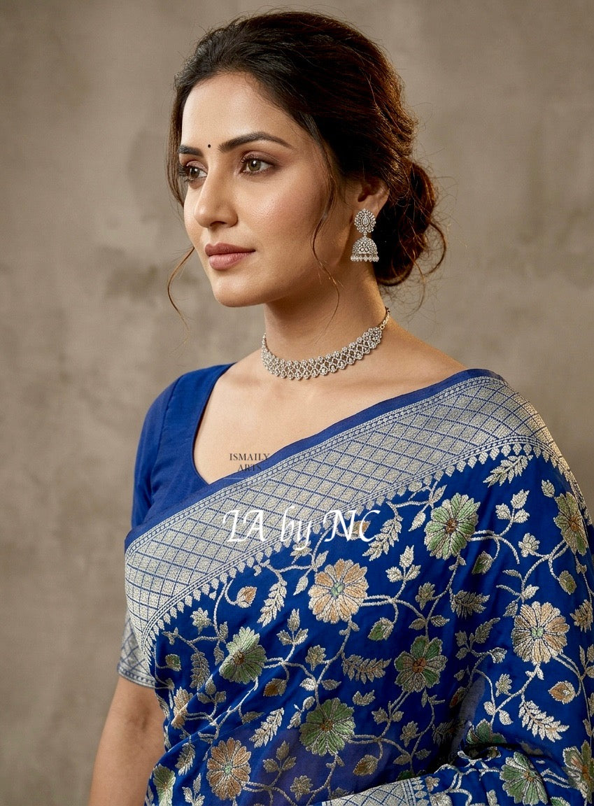 German Banarasi Pure Khaddi Georgette Saree