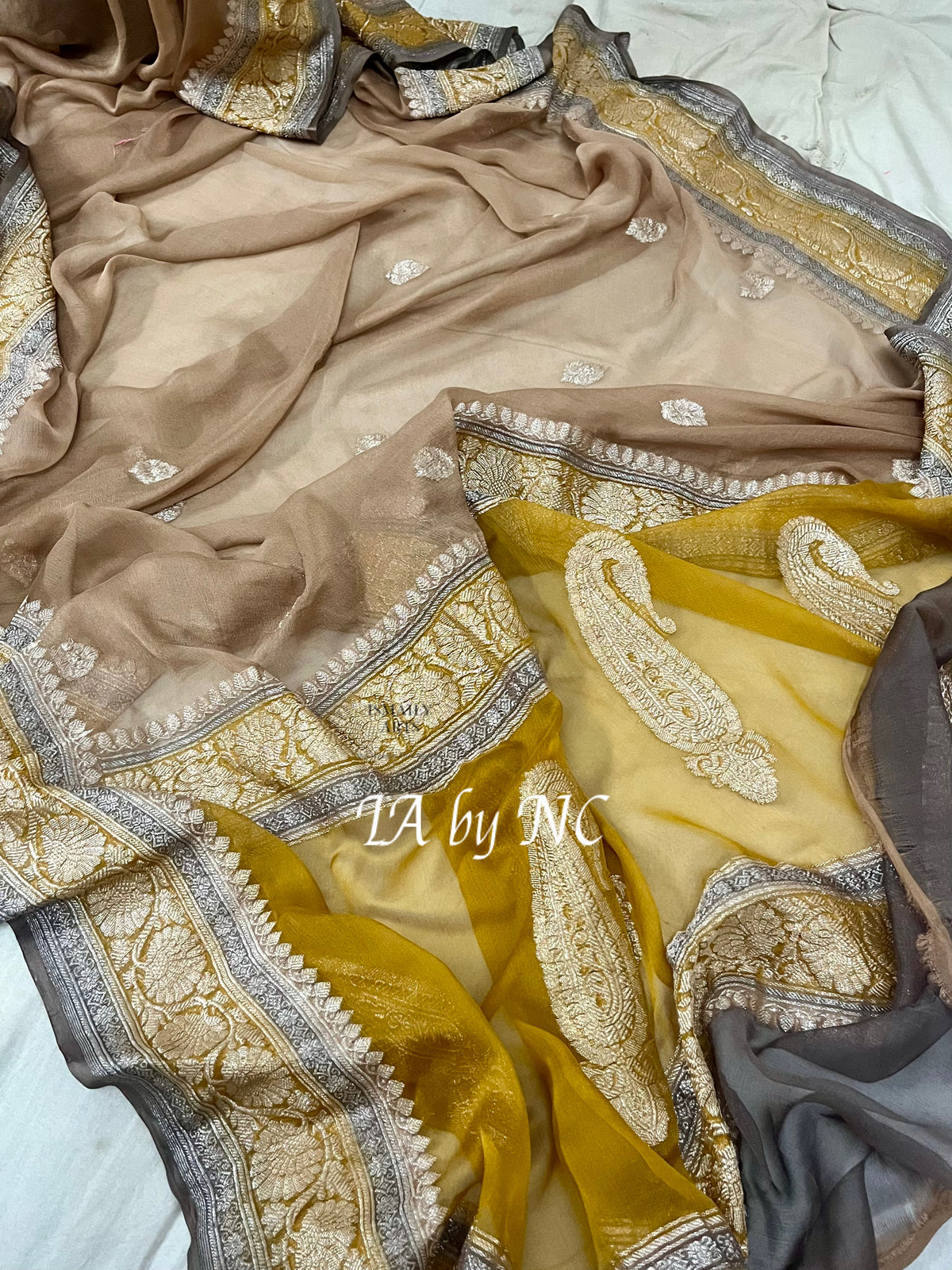 Tortilla Banarasi Pure Khaddi Georgette Kadwa Saree