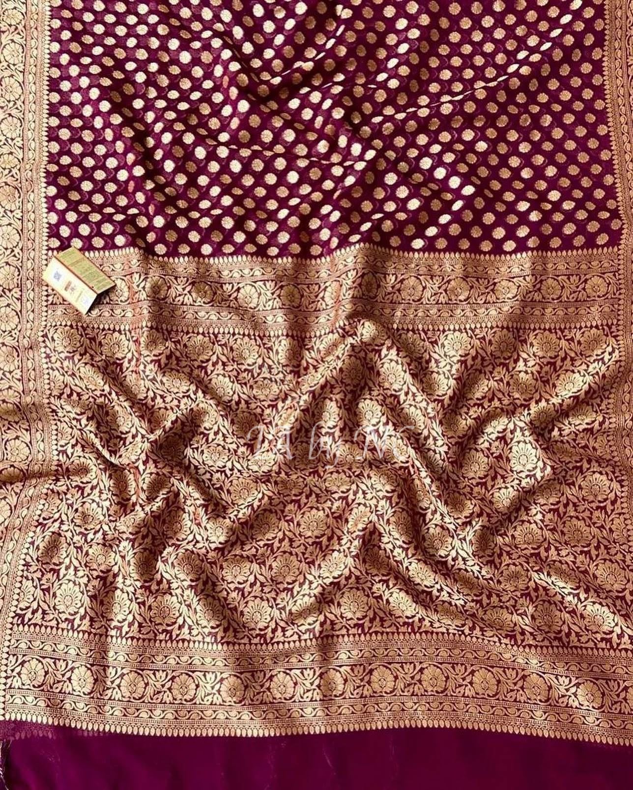 Barn Banarasi Pure Khaddi Georgette Saree