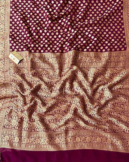 Barn Banarasi Pure Khaddi Georgette Saree