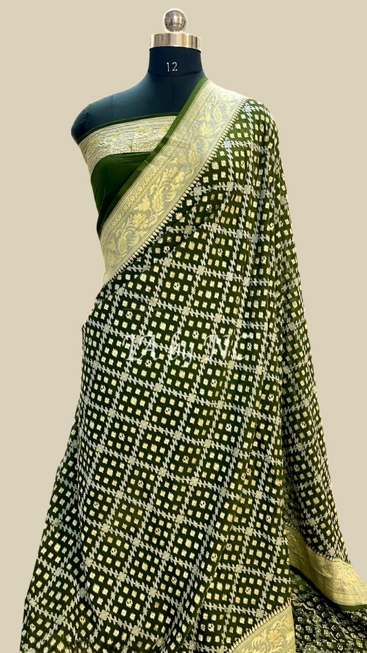 Army Banarasi Pure Khaddi Georgette Saree