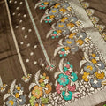 Mahogany Banarasi Pure Khaddi  Tussar Georgette Paithani Saree