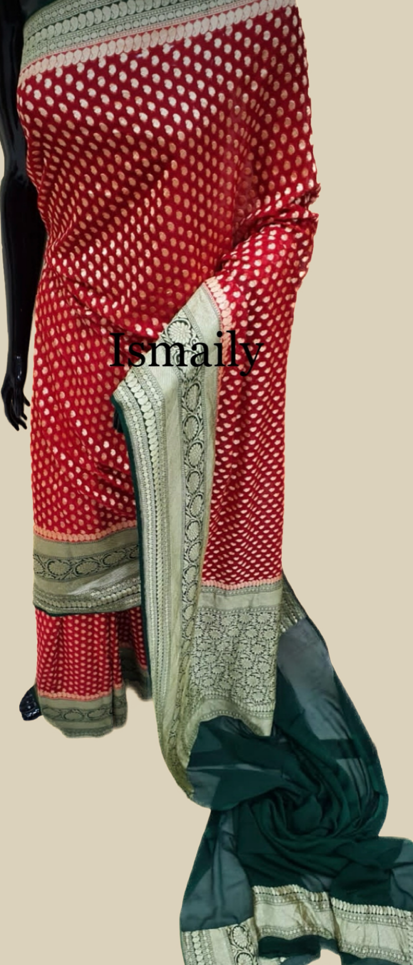 Crimson Banarasi Pure Khaddi Georgette Saree