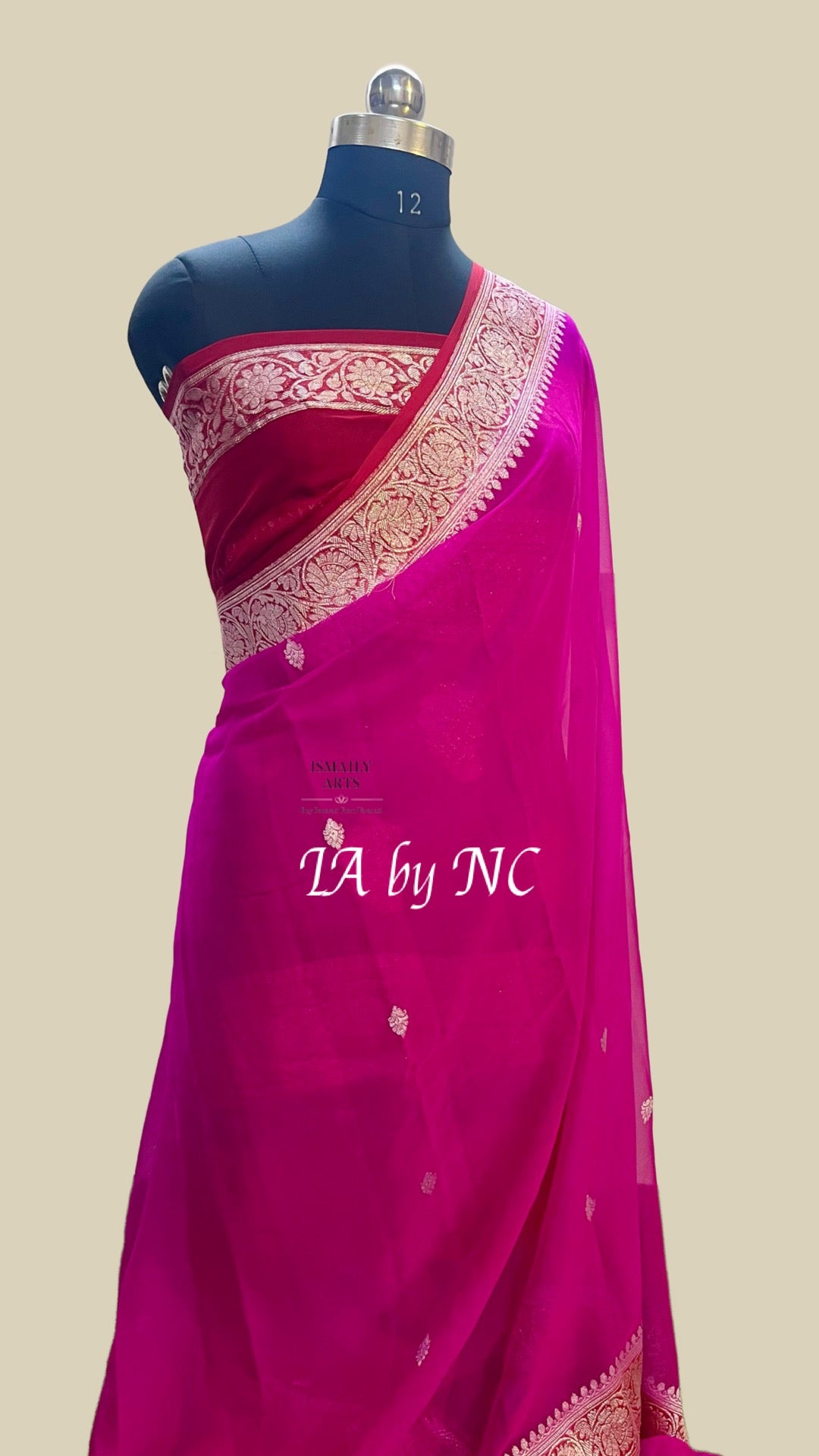 Rani Banarasi Pure Khaddi Georgette Kadwa Saree