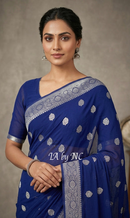 Space Banarasi Pure Khaddi Georgette Kadwa Saree