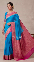 Azure Banarasi Pure Chiffon Georgette Saree
