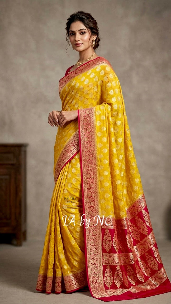 Amber Banarasi Pure Chiffon Georgette Saree