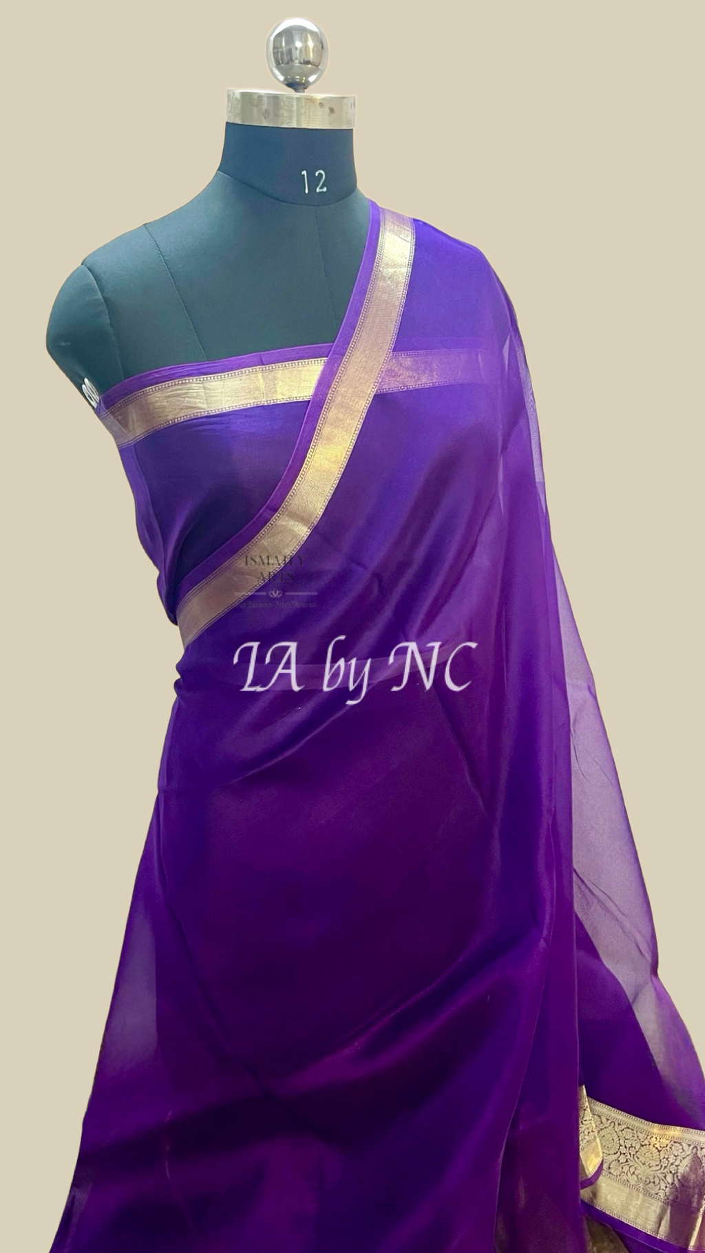 Grape Banarasi Pure Kora Silk Saree