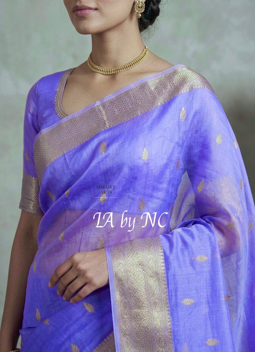 Crocus Banarasi Pure Kora Silk Kadwa Saree