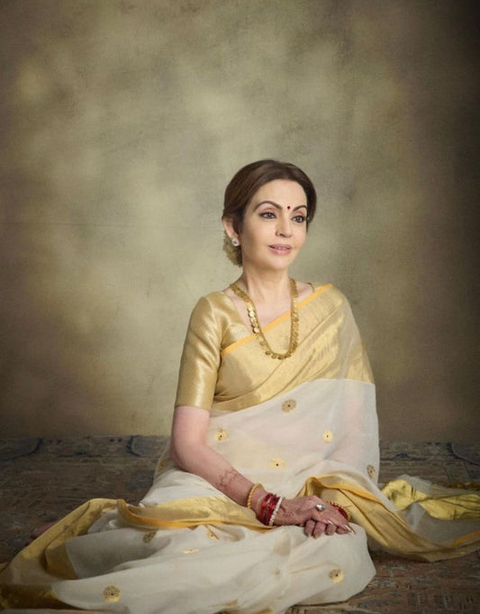 Nita Ambani Inspired Banarasi Blend Silk Cotton Saree