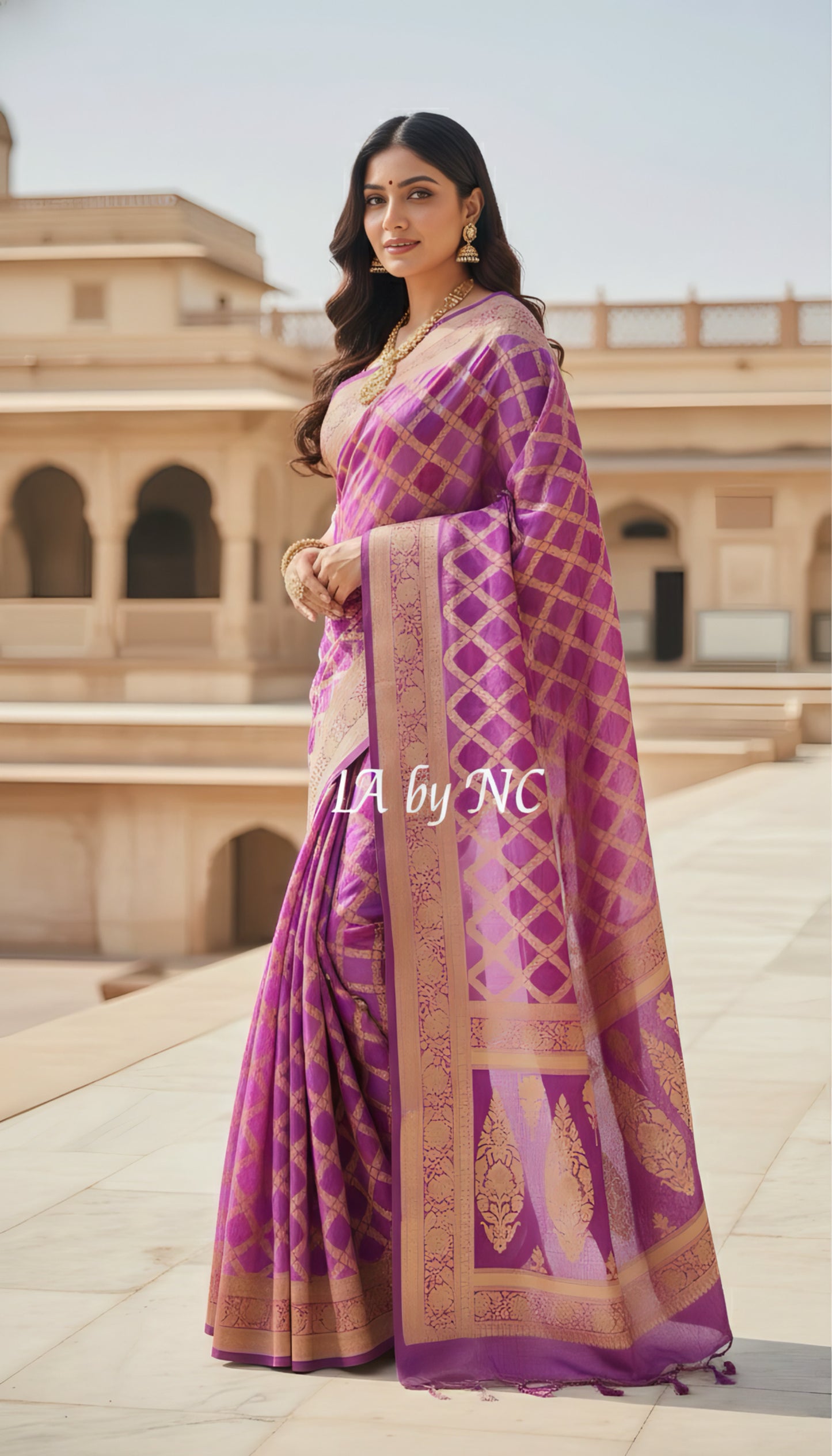 Mulberry Banarasi Pure Khaddi Georgette Saree