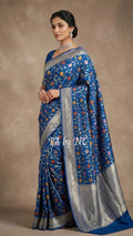 Prussian Banarasi Pure Munga Silk Saree